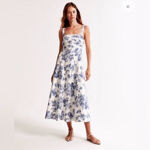 Abercrombie & Fitch Blue Floral Midi Dress